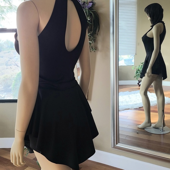 DRESSY BLACK ROMPER DRESS - Picture 1 of 13